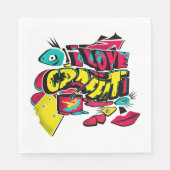 Serviette En Papier bande dessinée Abstraite style graffiti grunge urb (Devant)