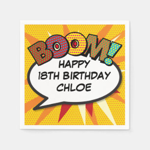 Serviette En Papier Bande dessinée amusante Rétro Discours Bubble