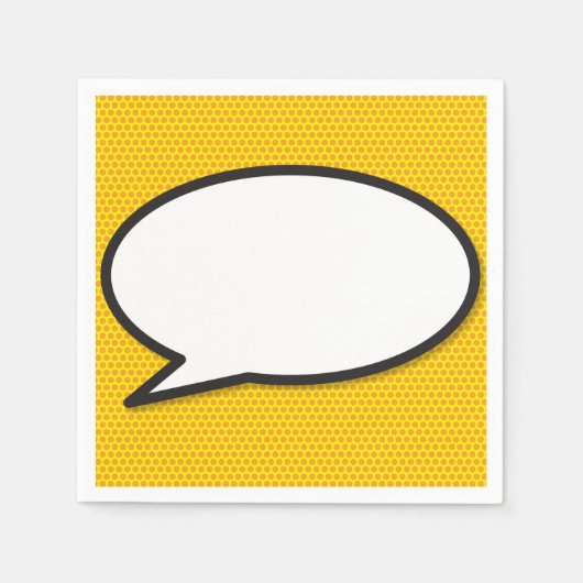 Serviette En Papier Bande dessinée amusante Rétro Discours Bubble (Devant)