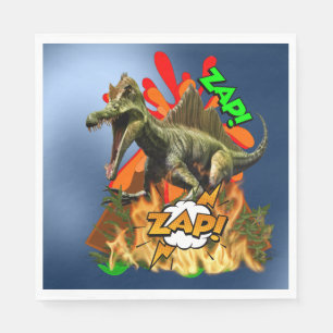 Serviette En Papier Bande dessinée de Dinosaur volcan zap animal pré