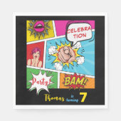 Serviette En Papier Bande dessinée pop art anniversaire (Devant)