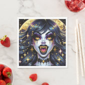 Serviette En Papier Bande dessinée Style Vampire Halloween Party (En situation)