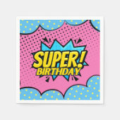 Serviette En Papier Bande dessinée super-héros fille anniversaire (Devant)