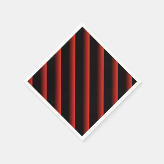 Serviette En Papier Bande diagonale noire et rouge