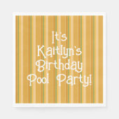 Serviette En Papier Bande dorée jaune orange verte rouille (Devant)