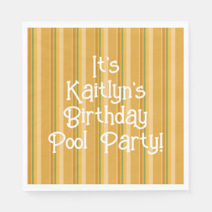 Serviette En Papier Bande dorée jaune orange verte rouille