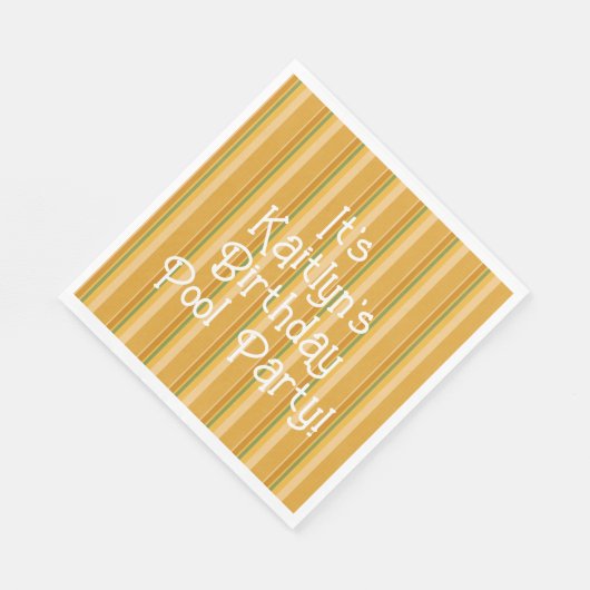 Serviette En Papier Bande dorée jaune orange verte rouille (Coin)