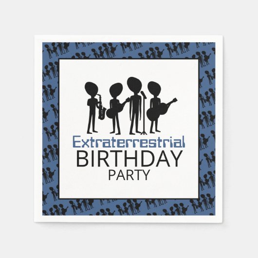 Serviette En Papier Bande extraterrestre, Anniversaire (Devant)