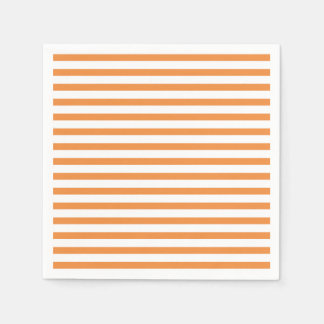 Serviette En Papier Bande horizontale orange et blanche