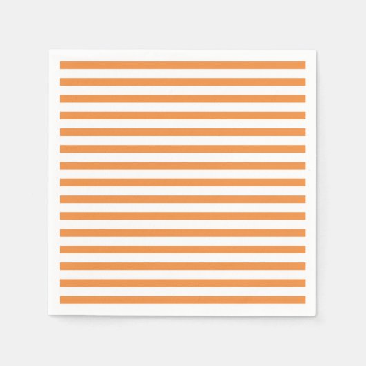 Serviette En Papier Bande horizontale orange et blanche (Devant)