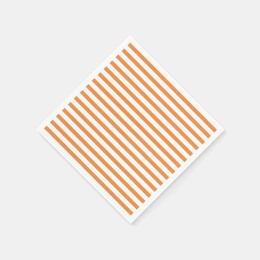 Serviette En Papier Bande horizontale orange et blanche (Coin)