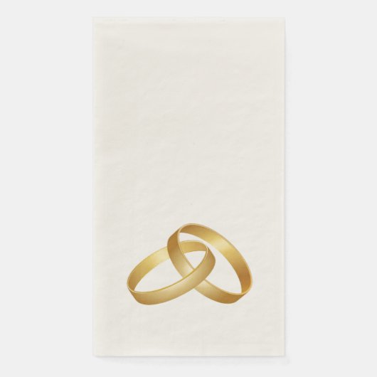 Serviette En Papier Bande Mariage Or Papier imprimé Napkin (Devant)