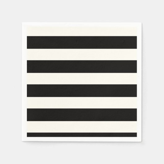 Serviette En Papier Bande noire et blanche (Devant)