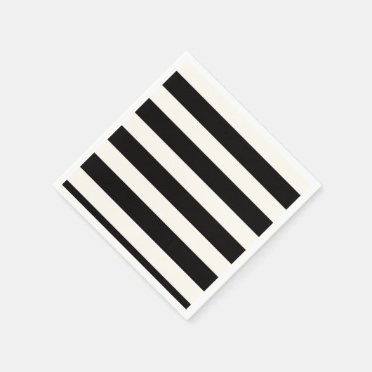 Serviette En Papier Bande noire et blanche (Coin)
