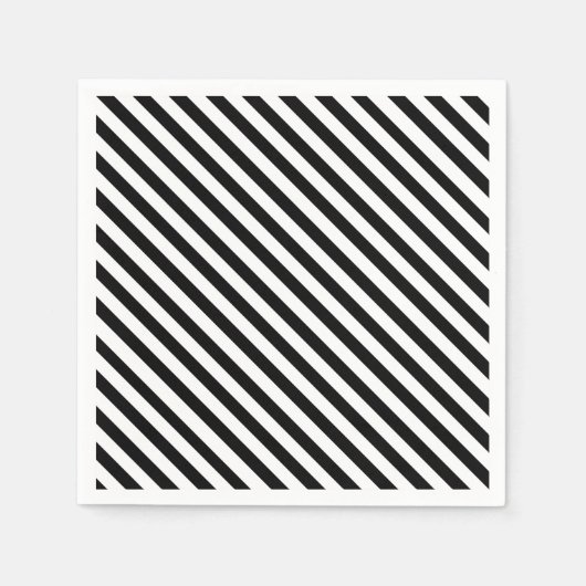 Serviette En Papier Bande noire et blanche moderne (Devant)
