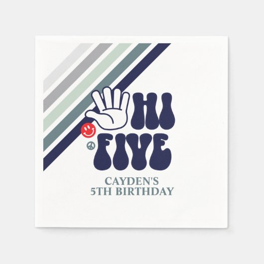 Serviette En Papier Bande rétro HI 5 (Devant)