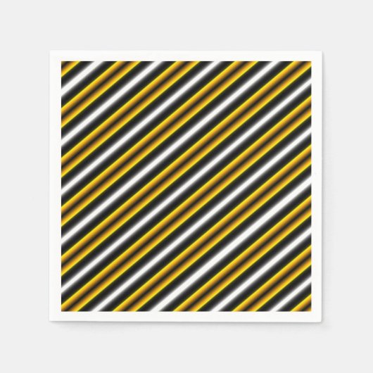 Serviette En Papier Bandes arc-en-ciel blanc jaune (Devant)