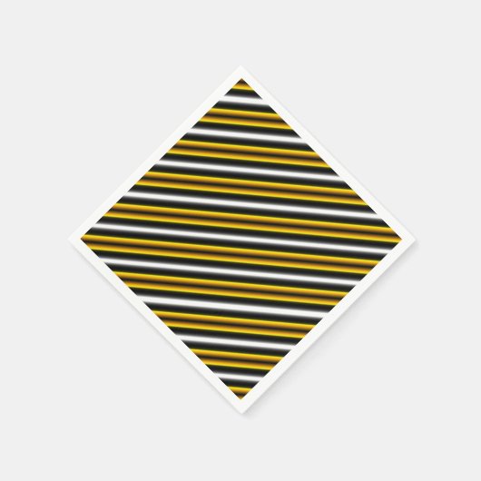 Serviette En Papier Bandes arc-en-ciel blanc jaune (Coin)