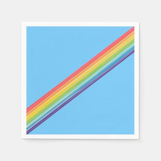 Serviette En Papier Bandes arc-en-ciel diagonales (Devant)