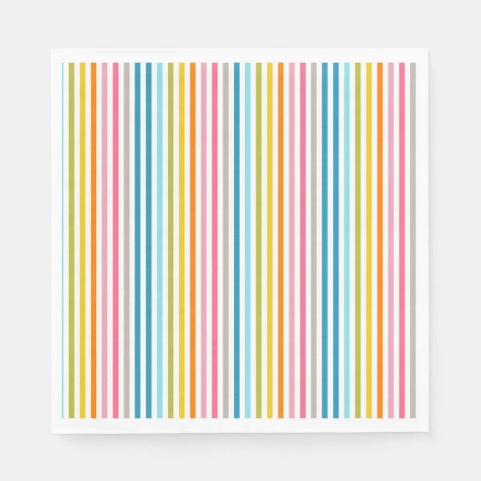 Serviette En Papier Bandes arc-en-ciel estivales (Devant)