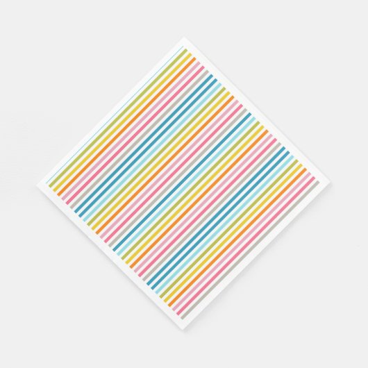 Serviette En Papier Bandes arc-en-ciel estivales (Coin)