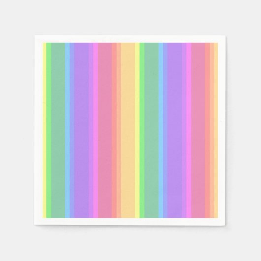 Serviette En Papier Bandes arc-en-ciel pastel (Devant)