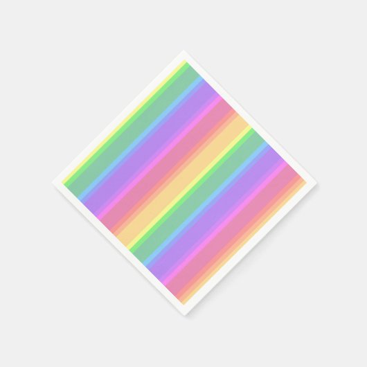 Serviette En Papier Bandes arc-en-ciel pastel (Coin)