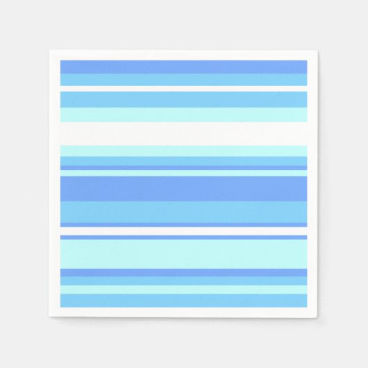 Serviette En Papier Bandes bleu ciel (Devant)