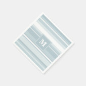 Serviette En Papier Bandes bleu glace monogramme (Coin)