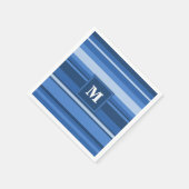 Serviette En Papier Bandes bleu monogramme (Coin)