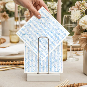 Serviette En Papier Bandes Bleues Côtières Garçon Mer à Bientôt Baby S