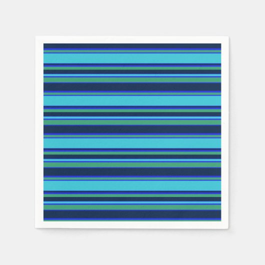 Serviette En Papier Bandes bleues et vertes (Devant)