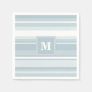 Serviette En Papier Bandes bleues monogrammes