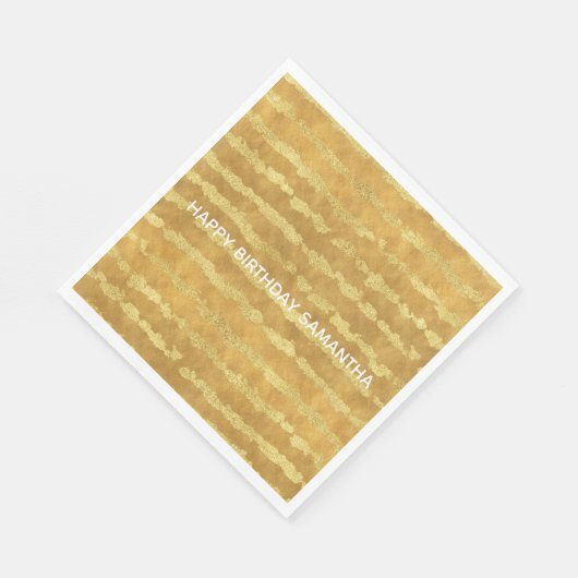 Serviette En Papier Bandes brillantes d'or (Coin)