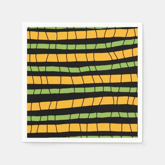 Serviette En Papier Bandes brisées Abstraites (Devant)