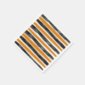 Serviette En Papier Bandes d'aquarelle d'Halloween noir et orange (Coin)