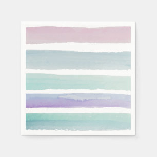 Serviette En Papier Bandes d'aquarelle Pastel
