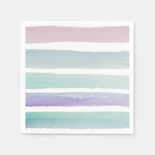 Serviette En Papier Bandes d'aquarelle Pastel (Devant)