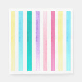 Serviette En Papier Bandes d'aquarelle pastel (Devant)