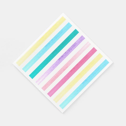 Serviette En Papier Bandes d'aquarelle pastel (Coin)
