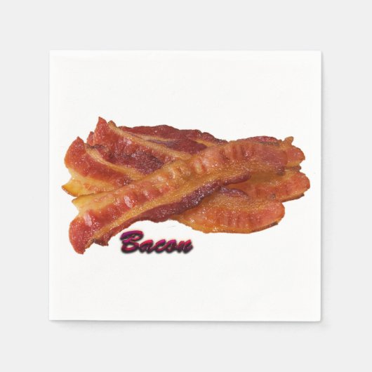 Serviette En Papier Bandes de Bacon (Devant)