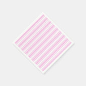 Serviette En Papier Bandes de bonbons rose clair et blanc (Coin)