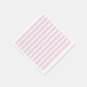 Serviette En Papier Bandes de bonbons rose pâle et blanc (Coin)