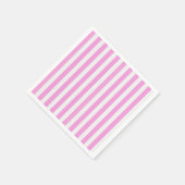 Serviette En Papier Bandes de bonbons roses et blanches (Coin)