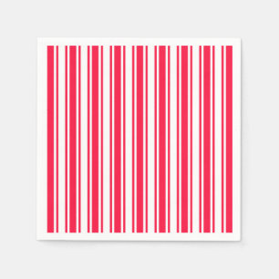 Serviette En Papier Bandes de bonbons rouges et blancs