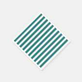 Serviette En Papier Bandes de bonbons turquoises et blanches (Coin)