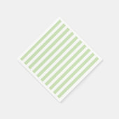 Serviette En Papier Bandes de bonbons vert pâle et blanc (Coin)