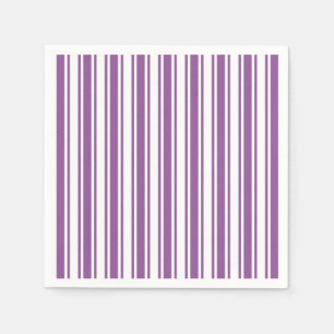 Serviette En Papier Bandes de bonbons violettes et blanches