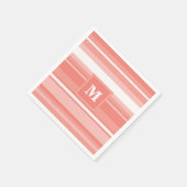 Serviette En Papier Bandes de corail monogramme (Coin)