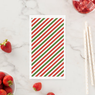 Serviette En Papier bandes de couleur de Noël,
